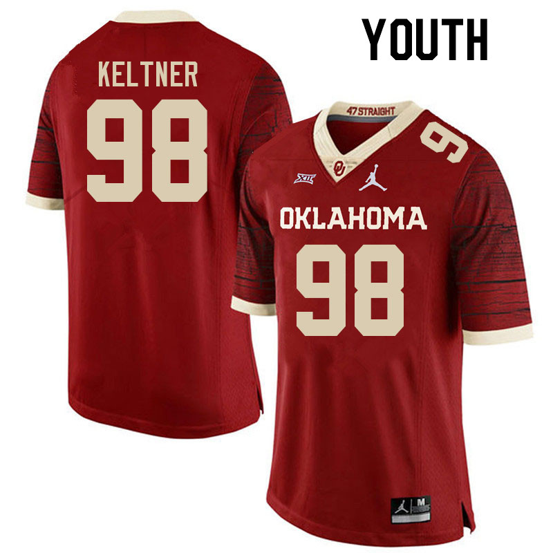 Youth #98 Tyler Keltner Oklahoma Sooners College Football Jerseys Stitched-Retro